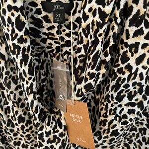 J.Crew silk leopard print blouse